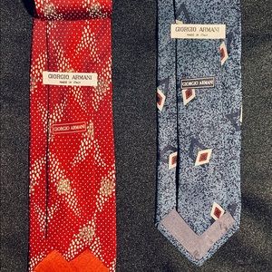 Set of Two Giorgio Armani Designer Silk Ties